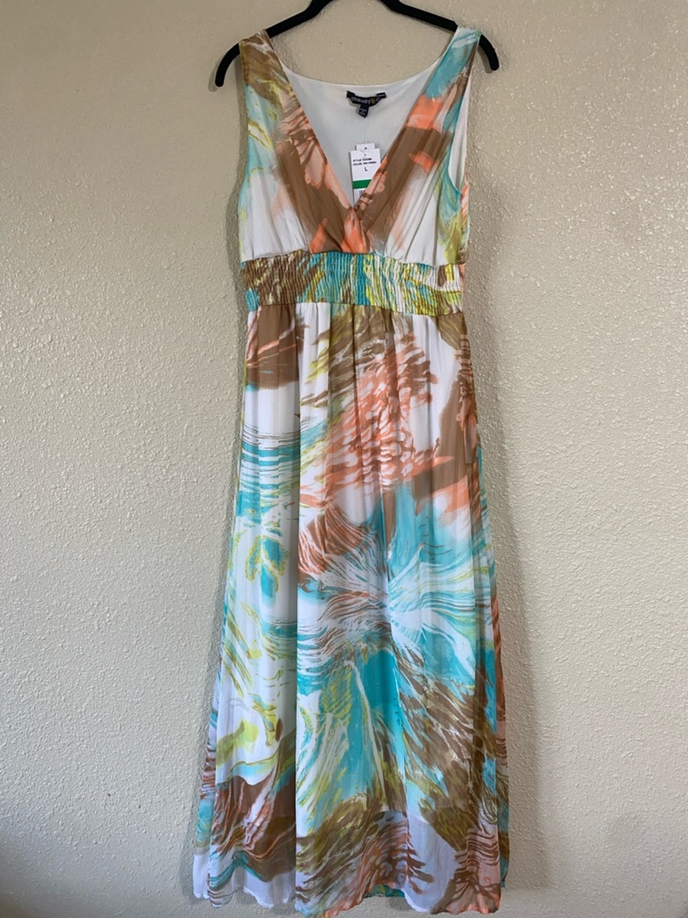 NWT Chaudry KC Multicolor Sleeveless Boho Maxi Dress Size L